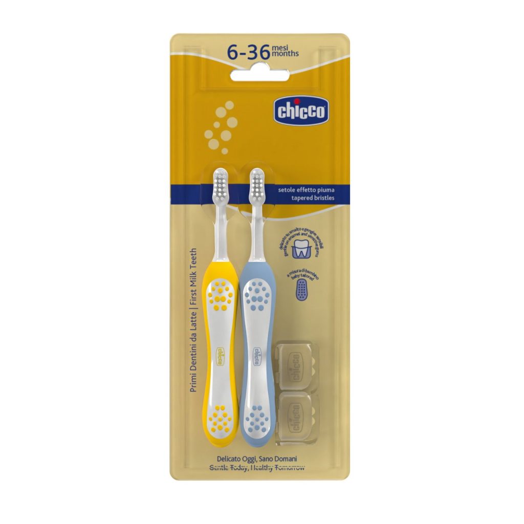 Chicco periuta pu dinti Indigo Mustard  6 – 36M  12082110 Cutie N2
