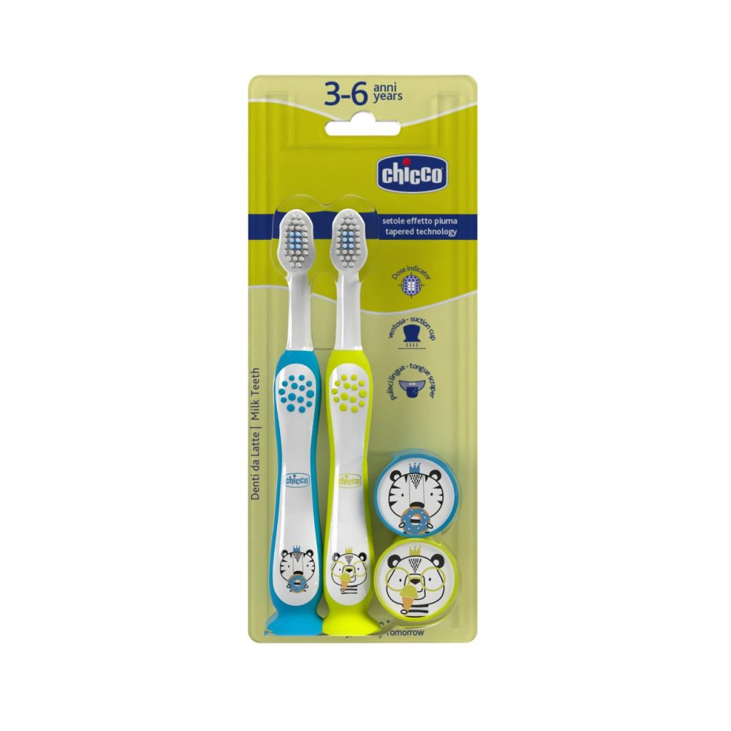 Chicco periuta pu dinti TIGER/PANDA 3 – 6 ani 2 buc 12084110 Bucata N1