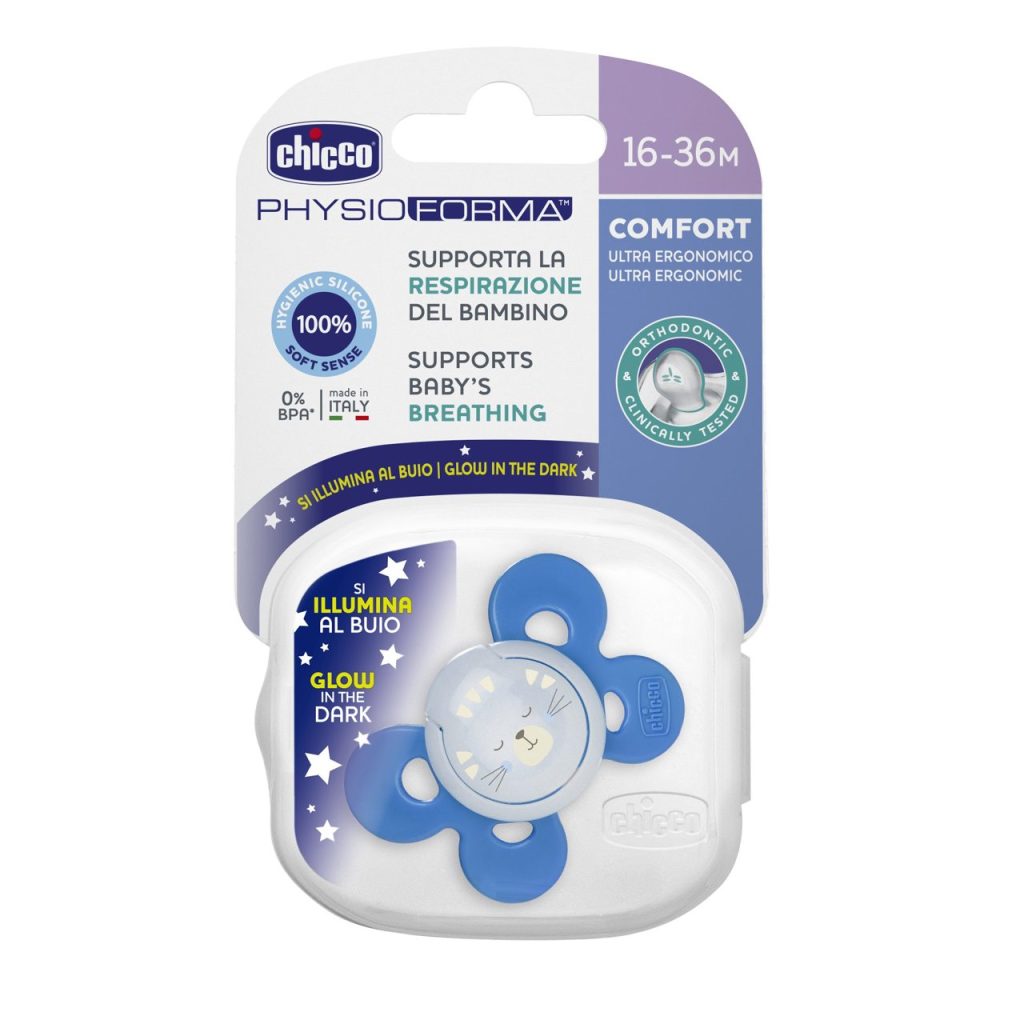 Chicco Suzeta Physio Comfort silicon Glowing 12M+ 72815410000 Bucata N1