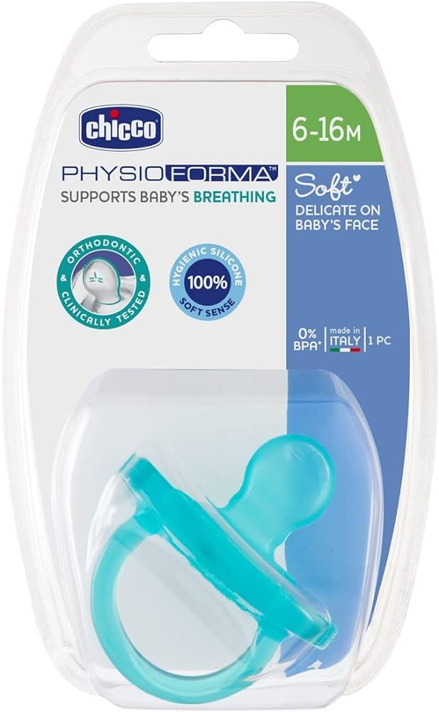 Chicco Suzeta totala din silicon Lightblue  6-16M 1 buc 2024  7309195 Bucata N1